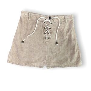 KENDAL & KYLIE Women’s Y2K Corduroy Lace Up Mini Skirt